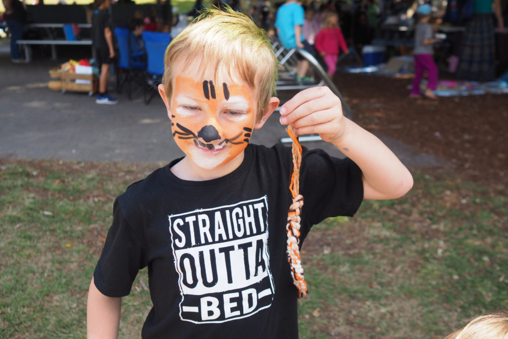 Homeschool Brisbane Spring Fair: tiger facepainting