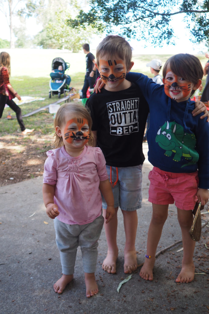 Homeschool Brisbane Spring Fair: tiger facepainting