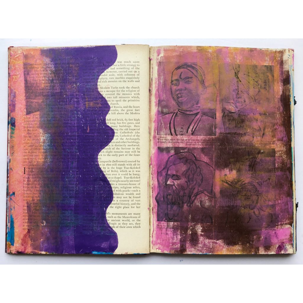 Gelli printing art journal page